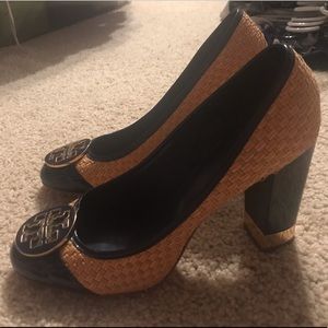 Tory Burch straw pumps